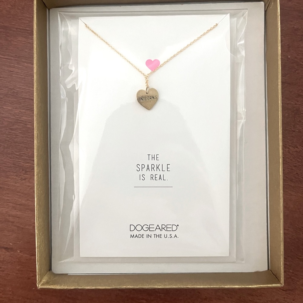 Dogearde Heart Unicorn Necklace